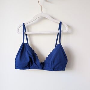 JCrew Bikini Top Scalloped Cobalt Blue XS
